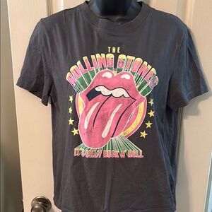 H&M Charcoal T-Shirt with Tongue Logo